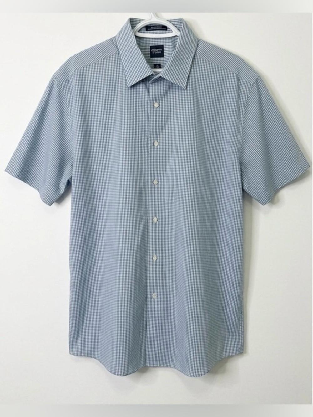 ARROW Blue Micro Gingham Short Sleeve Button Up Shirt